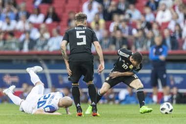 Moskova, Rusya - Haziran, 2018: Spartak stadyumu, FIFA Dünya Kupası oyunu.