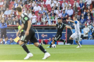 Moskova, Rusya - Haziran, 2018: Spartak stadyumu, FIFA Dünya Kupası oyunu.