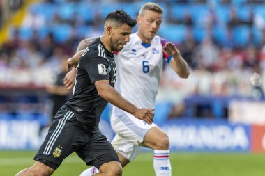 Moskova, Rusya - Haziran, 2018: Spartak stadyumu, FIFA Dünya Kupası oyunu.