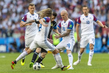 Moskova, Rusya - Haziran, 2018: Spartak stadyumu, FIFA Dünya Kupası oyunu.