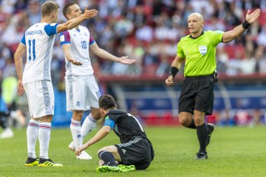 Moskova, Rusya - Haziran, 2018: Spartak stadyumu, FIFA Dünya Kupası oyunu.
