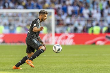 Moskova, Rusya - Haziran, 2018: Spartak stadyumu, FIFA Dünya Kupası oyunu.