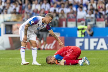 Moskova, Rusya - Haziran, 2018: Spartak stadyumu, FIFA Dünya Kupası oyunu.