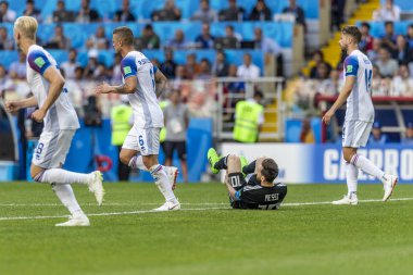 Moskova, Rusya - Haziran, 2018: Spartak stadyumu, FIFA Dünya Kupası oyunu.