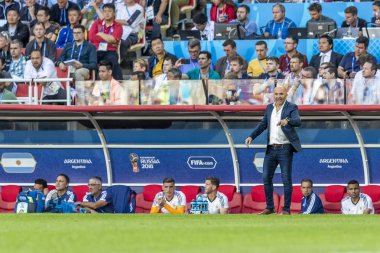 Moskova, Rusya - Haziran, 2018: Spartak stadyumu, FIFA Dünya Kupası oyunu.