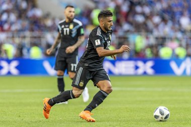 Moskova, Rusya - Haziran, 2018: Spartak stadyumu, FIFA Dünya Kupası oyunu.