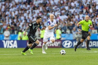 Moskova, Rusya - Haziran, 2018: Spartak stadyumu, FIFA Dünya Kupası oyunu.