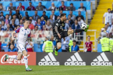 Moskova, Rusya - Haziran, 2018: Spartak stadyumu, FIFA Dünya Kupası oyunu.
