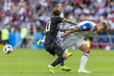 Moskova, Rusya - Haziran, 2018: Spartak stadyumu, FIFA Dünya Kupası oyunu.