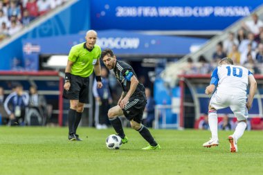 Moskova, Rusya - Haziran, 2018: Spartak stadyumu, FIFA Dünya Kupası oyunu.