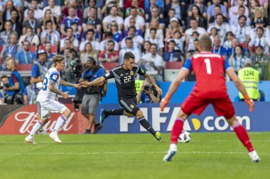 Moskova, Rusya - Haziran, 2018: Spartak stadyumu, FIFA Dünya Kupası oyunu.