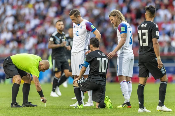 Moskova, Rusya - Haziran, 2018: Spartak stadyumu, FIFA Dünya Kupası oyunu.