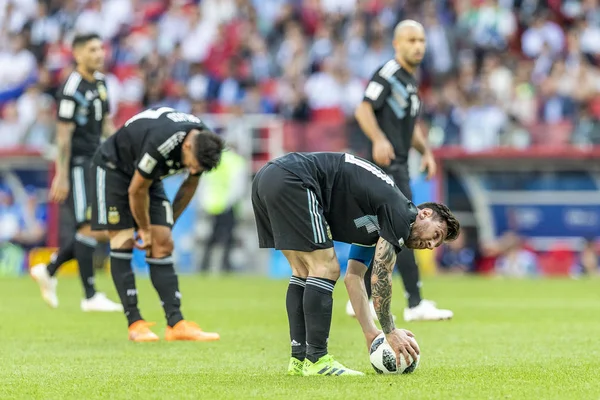 Moskova, Rusya - Haziran, 2018: Spartak stadyumu, FIFA Dünya Kupası oyunu.