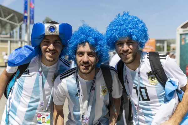 Rússia Junho 2018 Torcedores Futebol Apoiam Equipes Rua Cidade — Fotografia de Stock