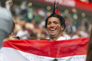 Rusya - Haziran, 2018: futbol fan destek takım maç sırasında