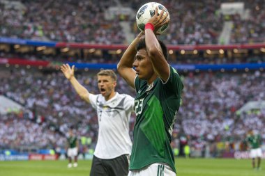 Moskova, Rusya - Haziran, 2018: Spartak stadyumu, FIFA Dünya Kupası oyunu.