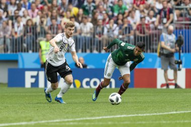 Moskova, Rusya - Haziran, 2018: Spartak stadyumu, FIFA Dünya Kupası oyunu.
