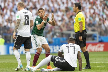 Moskova, Rusya - Haziran, 2018: Spartak stadyumu, FIFA Dünya Kupası oyunu.