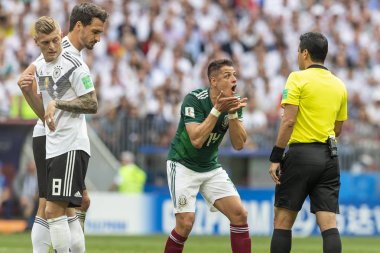 Moskova, Rusya - Haziran, 2018: Spartak stadyumu, FIFA Dünya Kupası oyunu.