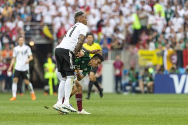 Moskova, Rusya - Haziran, 2018: Spartak stadyumu, FIFA Dünya Kupası oyunu.