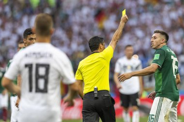 Moskova, Rusya - Haziran, 2018: Spartak stadyumu, FIFA Dünya Kupası oyunu.