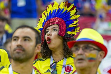 Rusya - Haziran, 2018: takım maç sırasında destekleyen futbol taraftarları