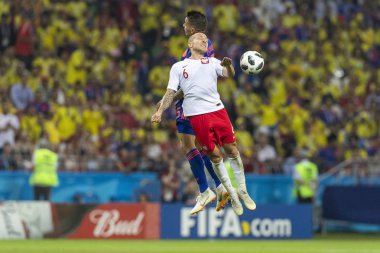 Moskova, Rusya - Haziran, 2018: Spartak stadyumu, FIFA Dünya Kupası oyunu.