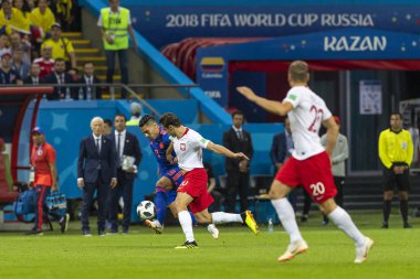 Moskova, Rusya - Haziran, 2018: Spartak stadyumu, FIFA Dünya Kupası oyunu.