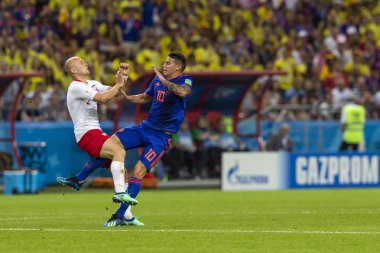 Moskova, Rusya - Haziran, 2018: Spartak stadyumu, FIFA Dünya Kupası oyunu.
