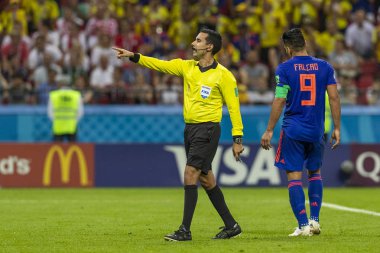 Moskova, Rusya - Haziran, 2018: Spartak stadyumu, FIFA Dünya Kupası oyunu.