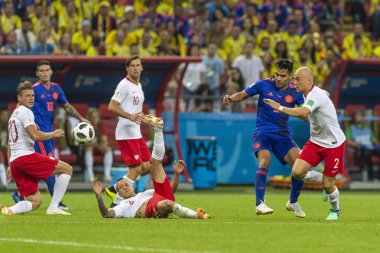 Moskova, Rusya - Haziran, 2018: Spartak stadyumu, FIFA Dünya Kupası oyunu.