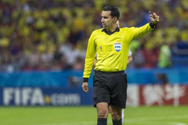 Moskova, Rusya - Haziran, 2018: Spartak stadyumu, FIFA Dünya Kupası oyunu.