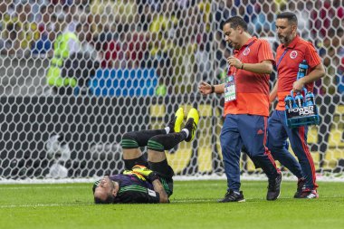 Moskova, Rusya - Haziran, 2018: Spartak stadyumu, FIFA Dünya Kupası oyunu.