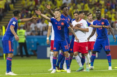 Moskova, Rusya - Haziran, 2018: Spartak stadyumu, FIFA Dünya Kupası oyunu.