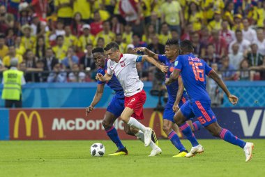 Moskova, Rusya - Haziran, 2018: Spartak stadyumu, FIFA Dünya Kupası oyunu.