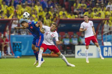 Moskova, Rusya - Haziran, 2018: Spartak stadyumu, FIFA Dünya Kupası oyunu.