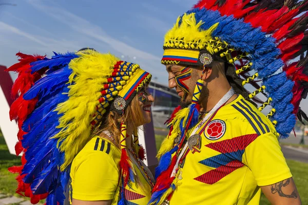 Rusya - Haziran, 2018: takım maç sırasında destekleyen futbol taraftarları