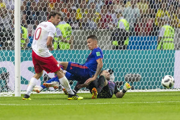 Moskova, Rusya - Haziran, 2018: Spartak stadyumu, FIFA Dünya Kupası oyunu.