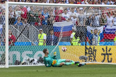 Moskova, Rusya - Haziran, 2018: Spartak stadyumu, FIFA Dünya Kupası oyunu.