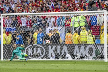Moskova, Rusya - Haziran, 2018: Spartak stadyumu, FIFA Dünya Kupası oyunu.