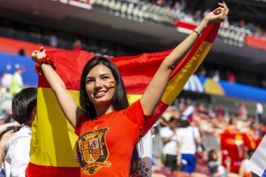 Rusya - Haziran, 2018: Destek takım futbol hayranları 