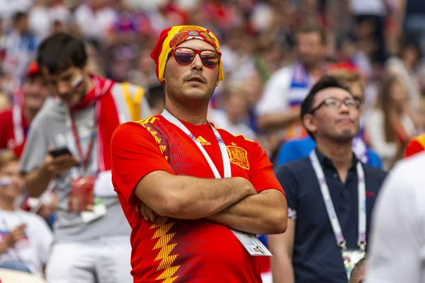 Rússia Junho 2018 Torcedores Futebol Apoiam Equipes Durante Jogo — Fotografia de Stock