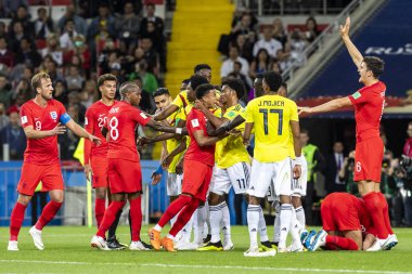 Moskova, Rusya - Temmuz, 2018: Spartak stadyumu, FIFA Dünya Kupası oyunu.