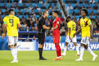 Moskova, Rusya - Temmuz, 2018: Spartak stadyumu, FIFA Dünya Kupası oyunu.