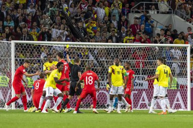 Moskova, Rusya - Temmuz, 2018: Spartak stadyumu, FIFA Dünya Kupası oyunu.