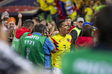 Moskova, Rusya - Temmuz, 2018: Spartak stadyumu, FIFA Dünya Kupası oyunu.