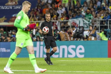 Moskova, Rusya - Temmuz, 2018: Spartak stadyumu, FIFA Dünya Kupası oyunu.