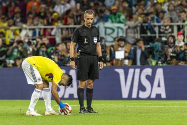 Moskova, Rusya - Temmuz, 2018: Spartak stadyumu, FIFA Dünya Kupası oyunu.
