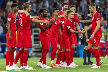 Moskova, Rusya - Temmuz, 2018: Spartak stadyumu, FIFA Dünya Kupası oyunu.