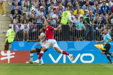 Moskova, Rusya - Temmuz, 2018: Spartak stadyumu, FIFA Dünya Kupası oyunu.